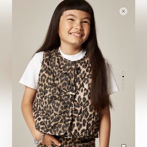 J. Crew Crewcuts Girls Quilted Vest Leopard Print with PrimaLoft
